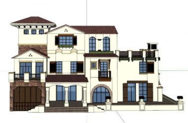 Sketchup别墅模型|独栋别墅，古典风格-BIM建筑网
