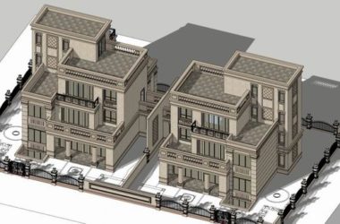 Sketchup别墅模型|多层独栋别墅，现代风格-BIM建筑网