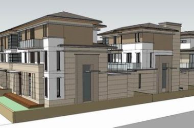 Sketchup别墅模型|双拼别墅，古典风格-BIM建筑网