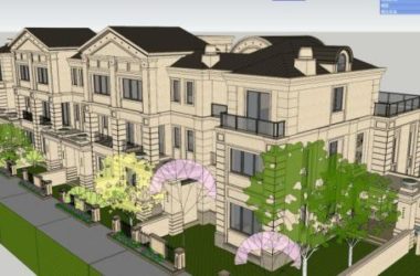 Sketchup别墅模型|联排别墅，古典风格-BIM建筑网