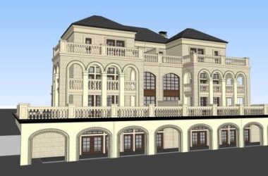 Sketchup别墅模型|双拼别墅，古典风格-BIM建筑网