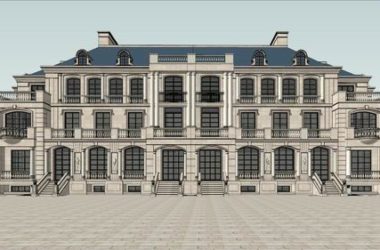 Sketchup别墅模型|六联排别墅，古典风格-BIM建筑网