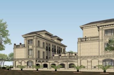 Sketchup别墅模型|四拼别墅，法式古典风格-BIM建筑网