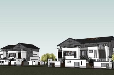 Sketchup别墅模型|叠拼别墅，古典风格-BIM建筑网