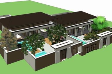 Sketchup别墅模型|叠拼别墅别院，古典风格-BIM建筑网