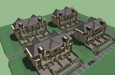 Sketchup别墅模型|联排别墅，古典风格-BIM建筑网