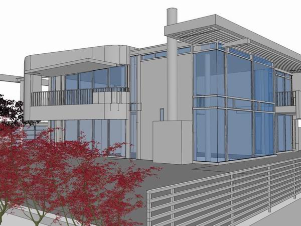 Sketchup别墅模型|独栋海滩别墅，现代风格