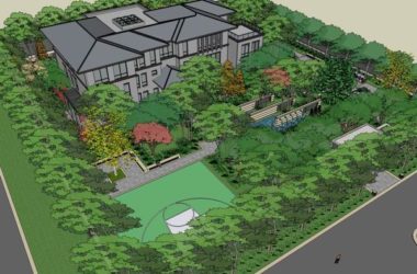 Sketchup别墅模型|私人别墅住宅，现代中式-BIM建筑网