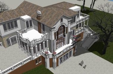 Sketchup别墅模型|独栋山地别墅，古典风格-BIM建筑网