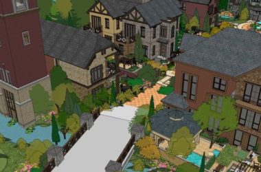 Sketchup别墅模型|小镇住宅，别墅，古典风格-BIM建筑网