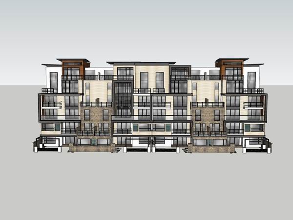 Sketchup别墅模型|新亚洲别墅，现代风格