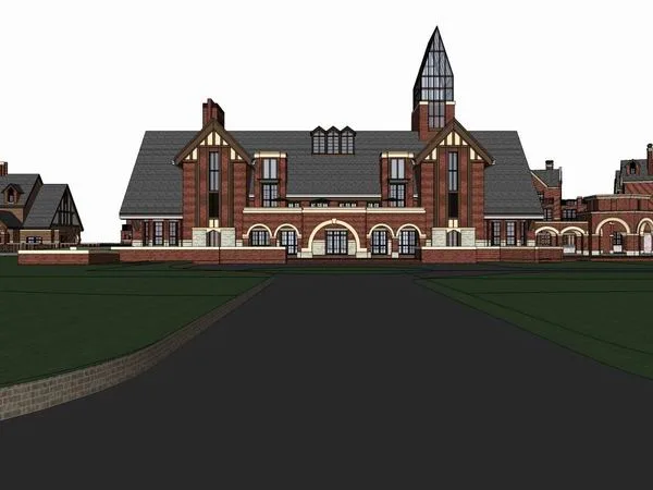 Sketchup别墅模型|独栋别墅，古典风格