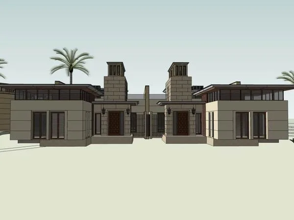 Sketchup别墅模型|独栋别墅，现代风格
