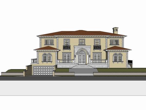 Sketchup别墅模型|独栋别墅，古典风格