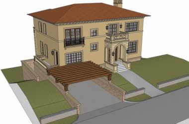 Sketchup别墅模型|独栋别墅，古典风格-BIM建筑网