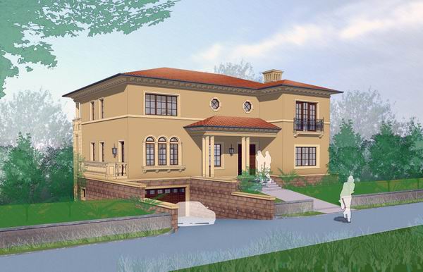 Sketchup别墅模型|独栋别墅，古典风格