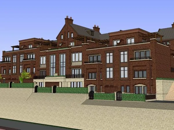 Sketchup别墅模型|联排别墅，英式古典风格