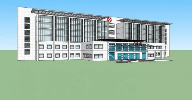Sketchup医院模型|多层医院，现代风格，医疗建筑