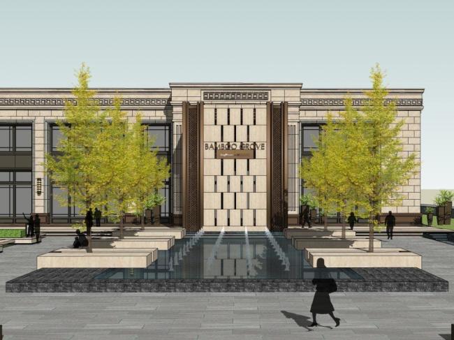 Sketchup商业模型|售楼处，古典风格，商业建筑