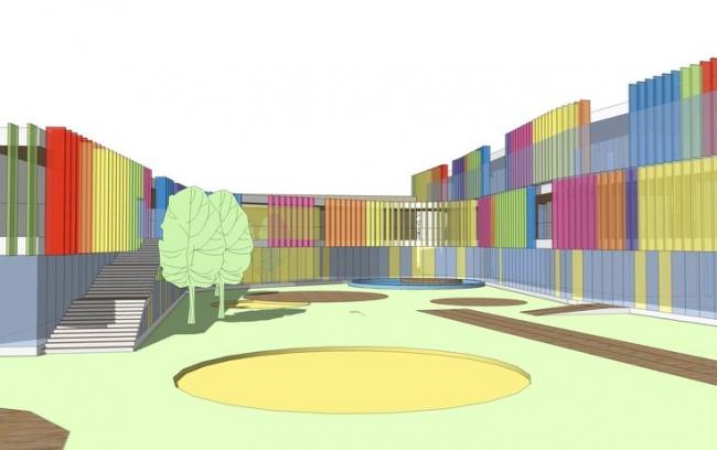 Sketchup学校模型|彩色系幼儿园，学校，教育建筑，现代风格