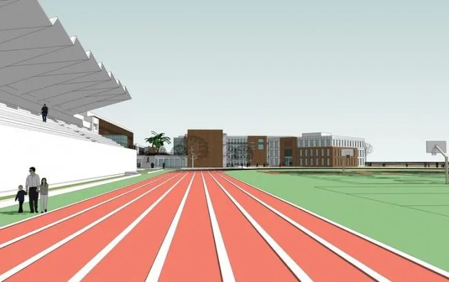 Sketchup学校模型|多层学校，教学楼，操场，教育建筑，现代风格