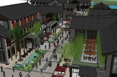 Sketchup商业模型|商业街，新中式风格-BIM建筑网