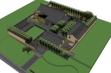 Sketchup商业模型|农家乐，中式风格，商业建筑-BIM建筑网