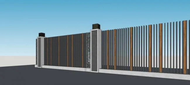 Sketchup素材模型|中式风格，建筑构件，围墙护栏