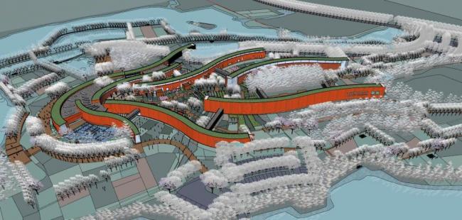 Sketchup景观模型|滨水景观，现代风格