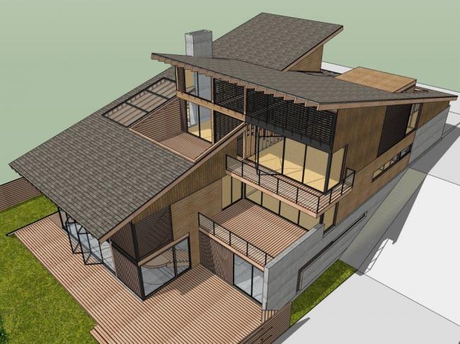 Sketchup住宅模型|多层住宅，新中式风格，居住建筑