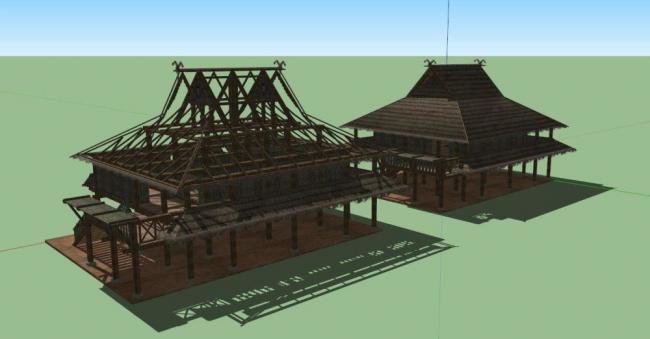 Sketchup酒店模型|民宿，酒店，民族风格