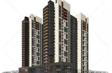 Sketchup住宅模型|高层住宅，底层商业，现代风格，商住楼，居住建筑-BIM建筑网