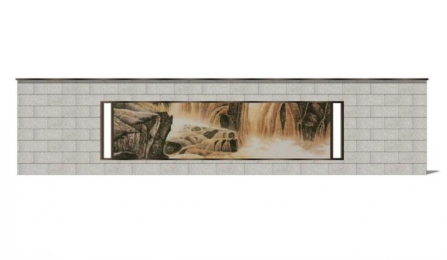 Sketchup素材模型|现代景墙