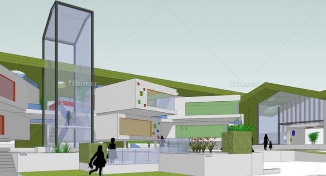 Sketchup学校模型|幼儿园，学校，教育建筑，现代风格