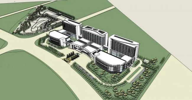 Sketchup医院模型|医院， 小高层，医疗建筑，现代风格