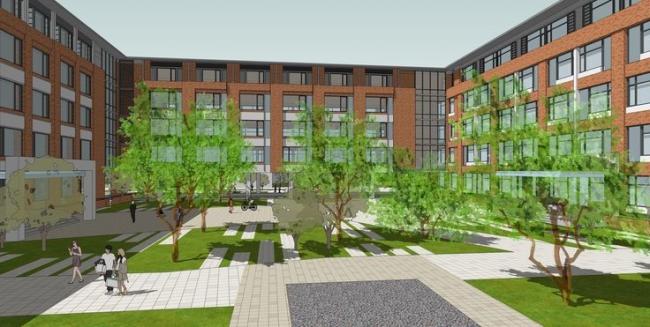 Sketchup学校模型|多层学校，U型教学楼，教育建筑，现代风格