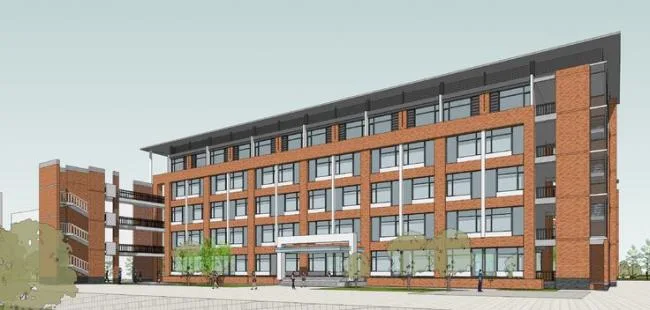Sketchup学校模型|多层学校，U型教学楼，教育建筑，现代风格