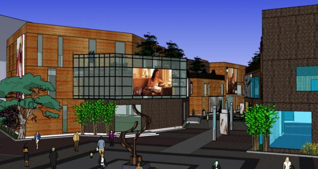 Sketchup商业模型|多层商业街，街区式，岛式，现代风格
