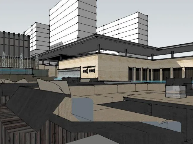 Sketchup商业模型|多层售楼处，商业建筑，现代风格