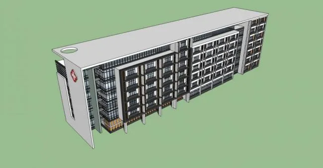 Sketchup医院模型|多层医院，住院楼，医疗建筑，现代风格