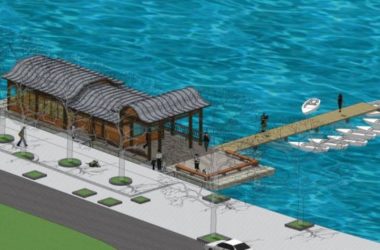 Sketchup景观模型|乡镇旅游区，游船码头，景观，亭子，单层，中式，茶馆-BIM建筑网