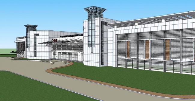 Sketchup医院模型|多层医院，现代风格，门诊楼，医疗建筑