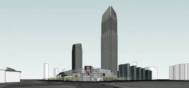 Sketchup综合体模型|超高层商业综合体，酒店办公，商场，现代风格