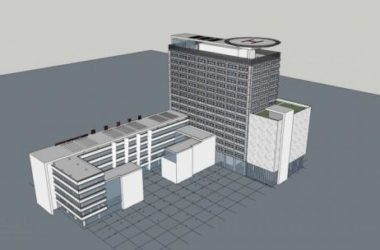 Sketchup医院模型|多层高层混合，医院，门诊大楼，现代风格，医疗建筑-BIM建筑网