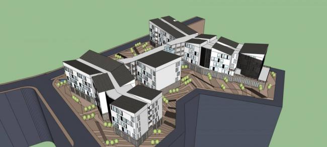 Sketchup学校模型|多层学校，现代风格，山地，教育建筑