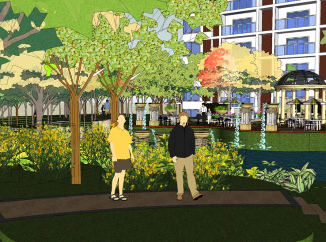 Sketchup景观模型|住宅小区，景观园林，现代风格