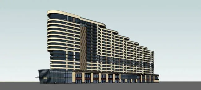 Sketchup酒店模型|高层酒店，办公，商业裙房，现代风格