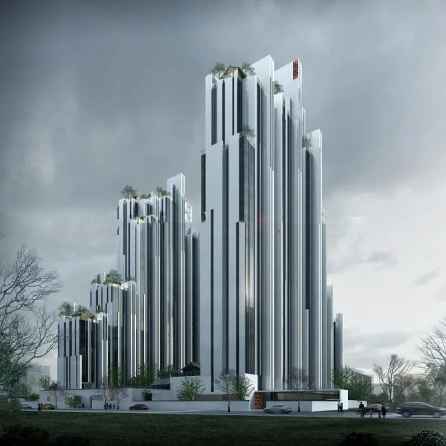 Sketchup住宅模型|超高层公寓，居住建筑，现代风格