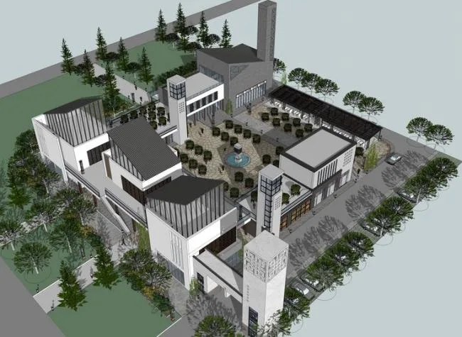 Sketchup综合体模型|超高层商业综合体，现代风格，住宅公寓，写字楼，购物中心