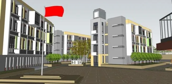 Sketchup学校模型|多层教学楼，学校，现代风格，中学校区规划设计，教育建筑